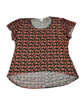 TNO Floral Roses Top Plus 2X Hi Low Multi Feminine Romantic Fairy Grunge Indie
